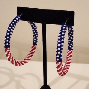 4 FOR $15 WORN ONCE PATRIOTIC PIERCED EARRINGS